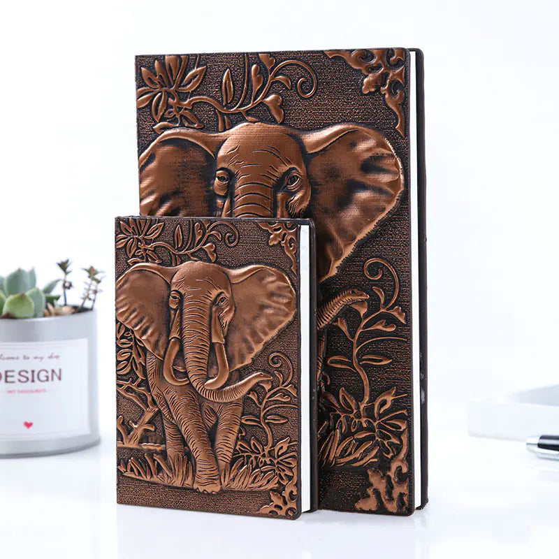 Vintage Embossed Leather Notebook Diary