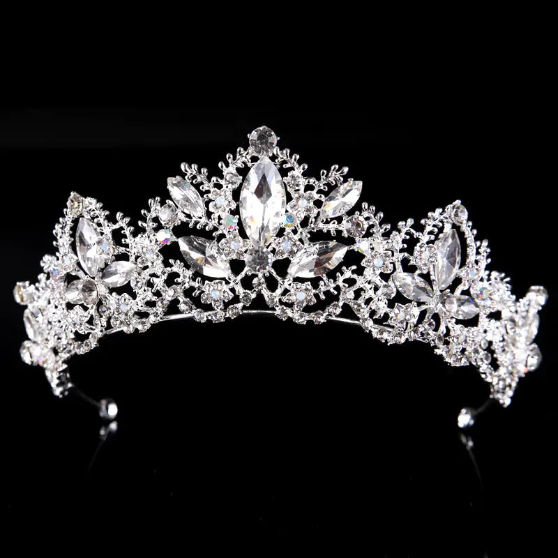 Crystal Bridal Crown Hair Accessory with Pearls and Rhinestones