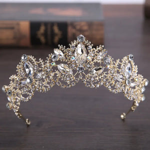 Crystal Bridal Crown Hair Accessory with Pearls and Rhinestones