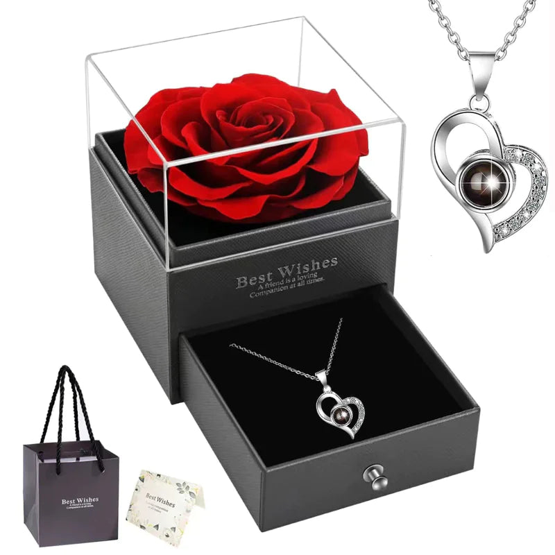 Sterling Silver Heart Jewelry Set - Necklace and Earrings