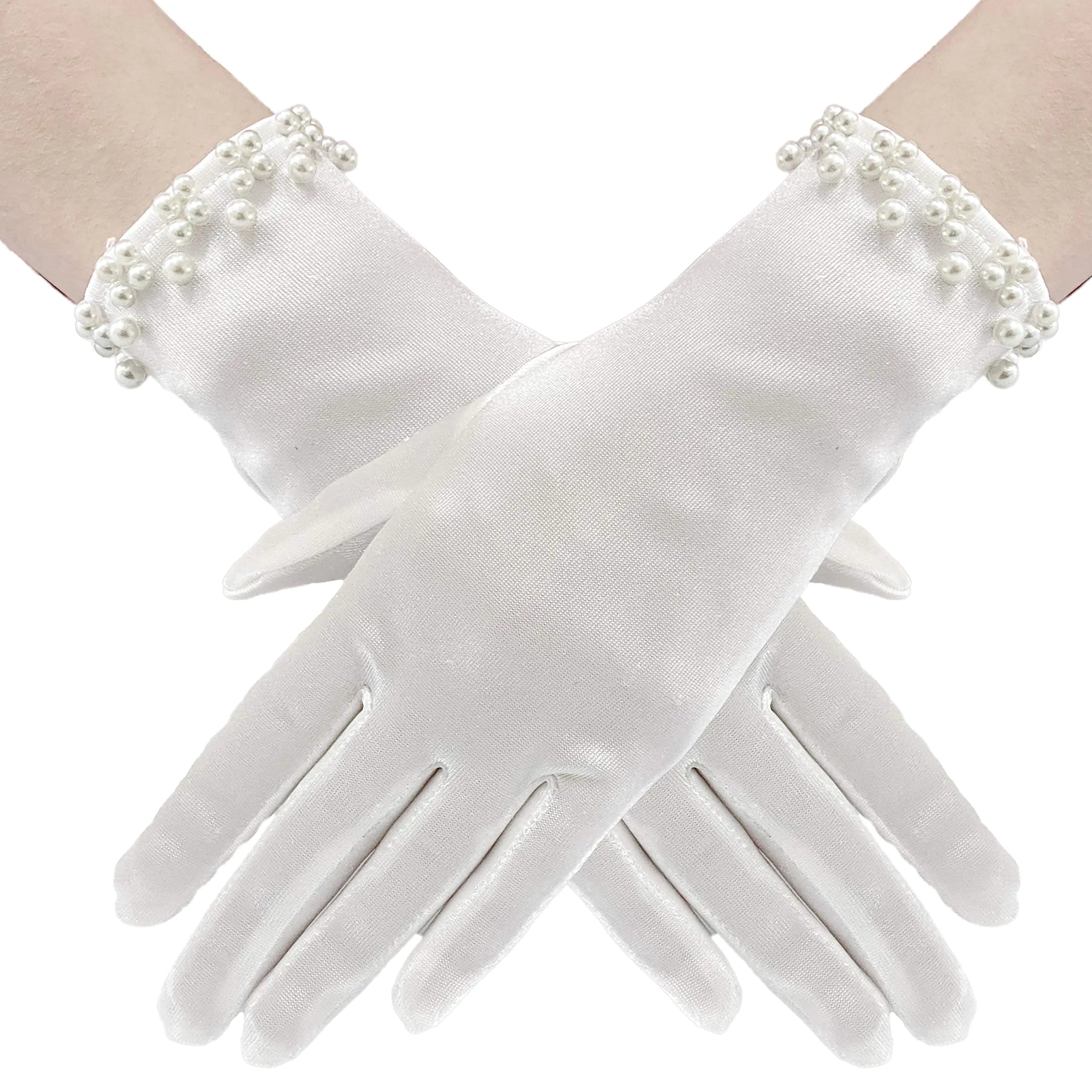 Gionforsy Floral Lace Gloves for Bridal