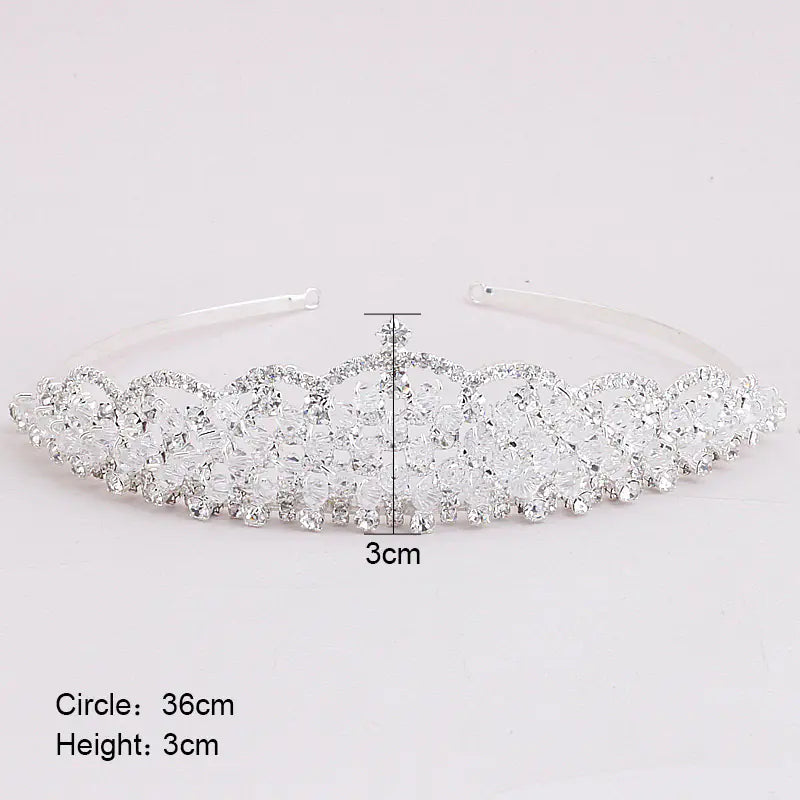 Bridal Crown Set with Necklace and Earrings (3 Pieces)