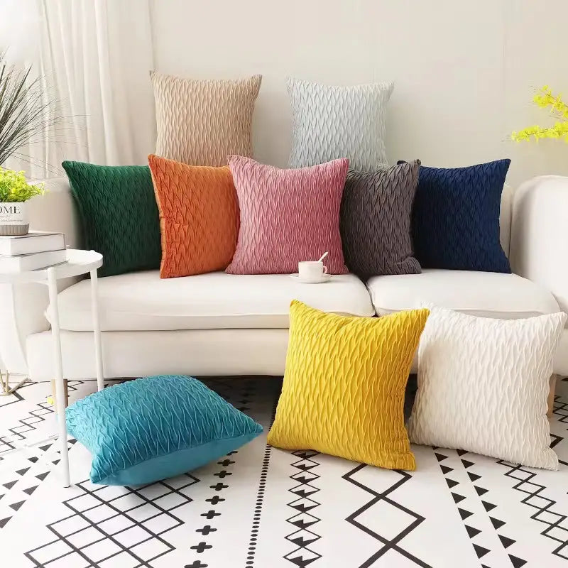 Soft Velvet Square Throw Pillow Case for Living Room