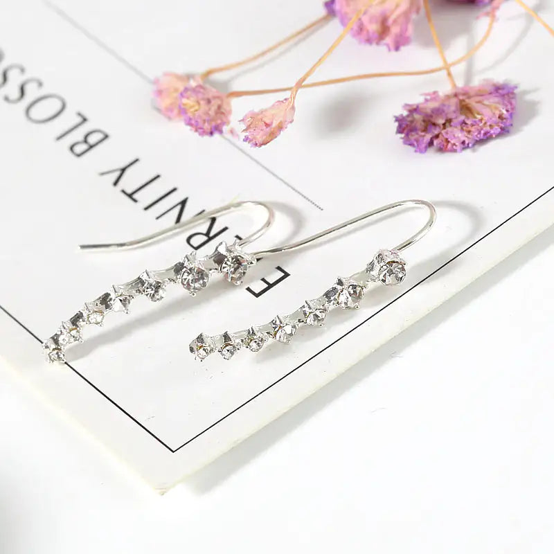 Elegant Cascading Rhinestone Bridal Earrings