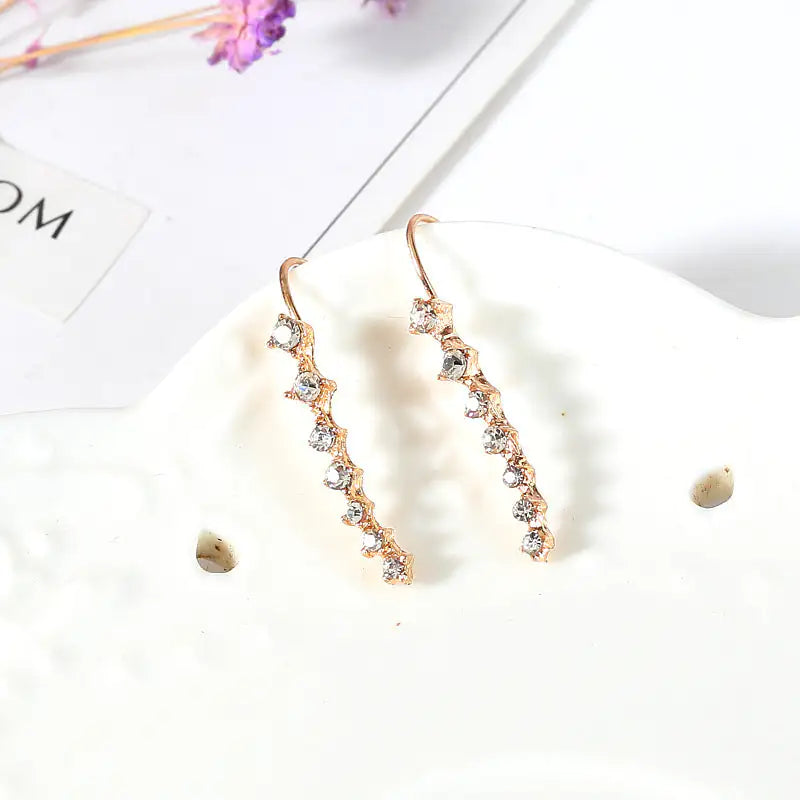 Elegant Cascading Rhinestone Bridal Earrings