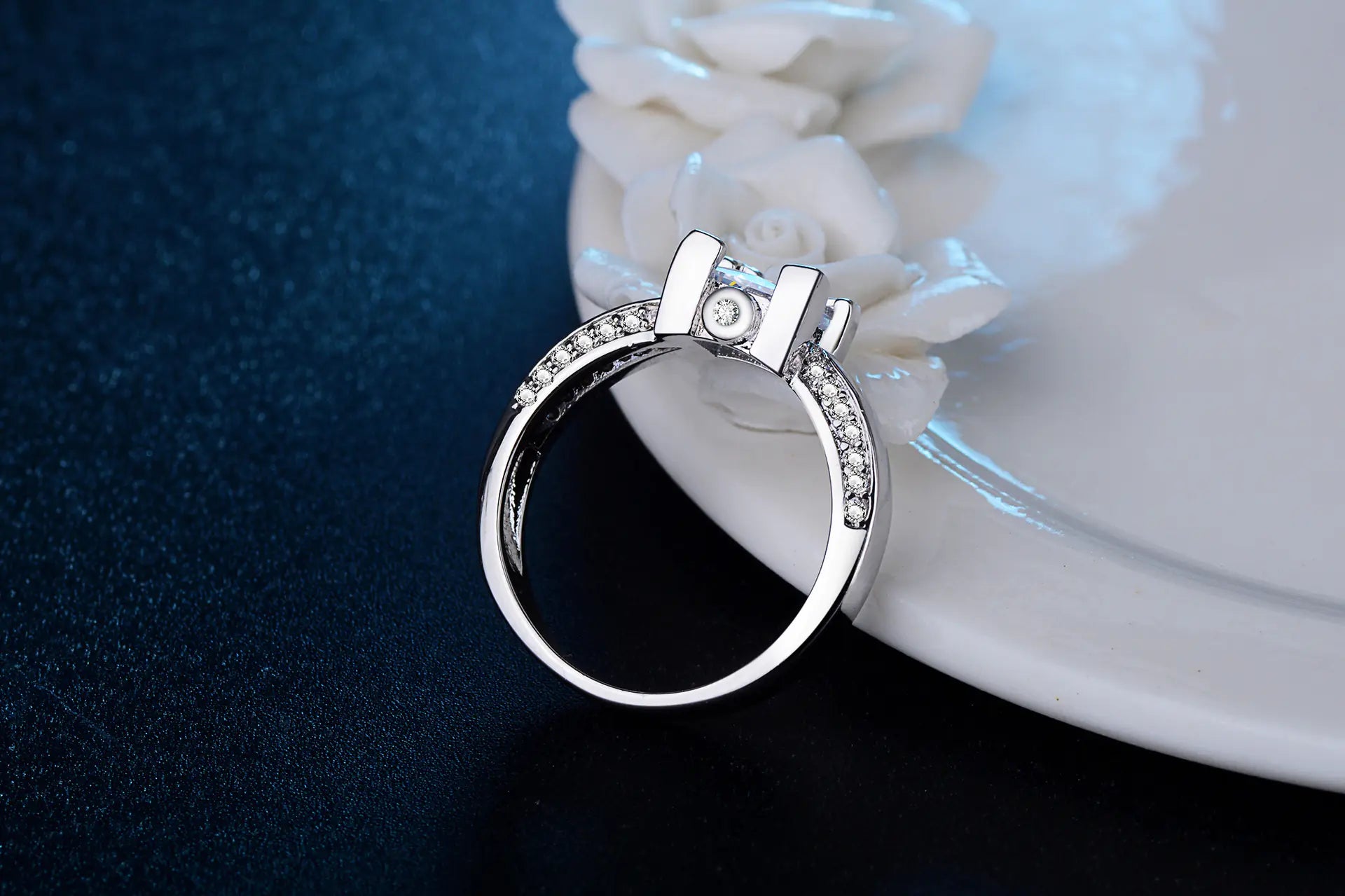 Moonlit Grace Silver Ring