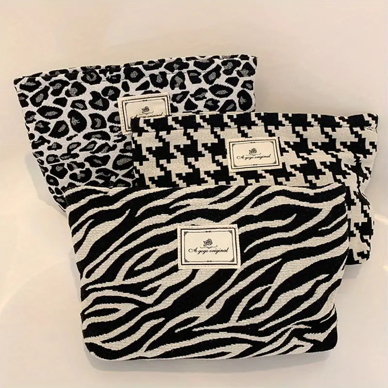 Leopard Print Travel Makeup Bag - Washable Organizer