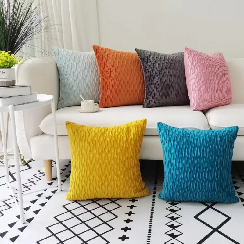 Soft Velvet Square Throw Pillow Case for Living Room