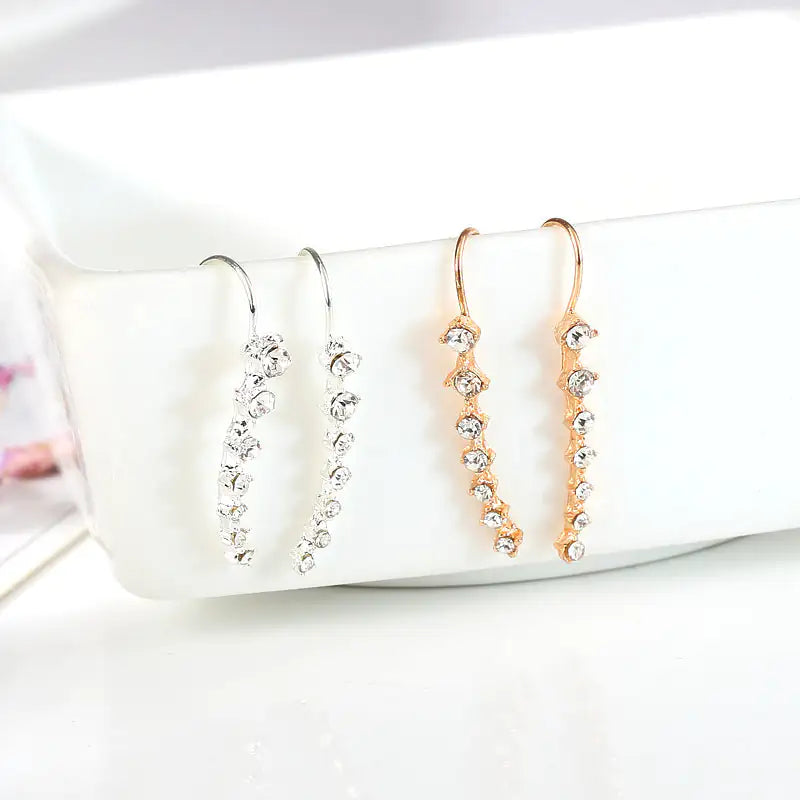 Elegant Cascading Rhinestone Bridal Earrings