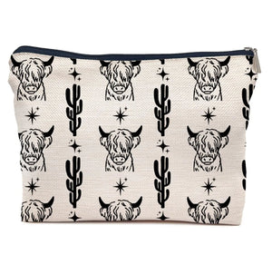 Western Highland Cow Cosmetic Bags
