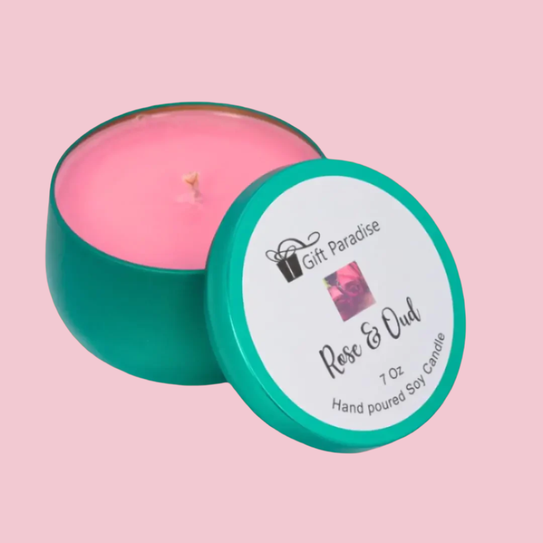 Rose & Oud Scented Soy Candle