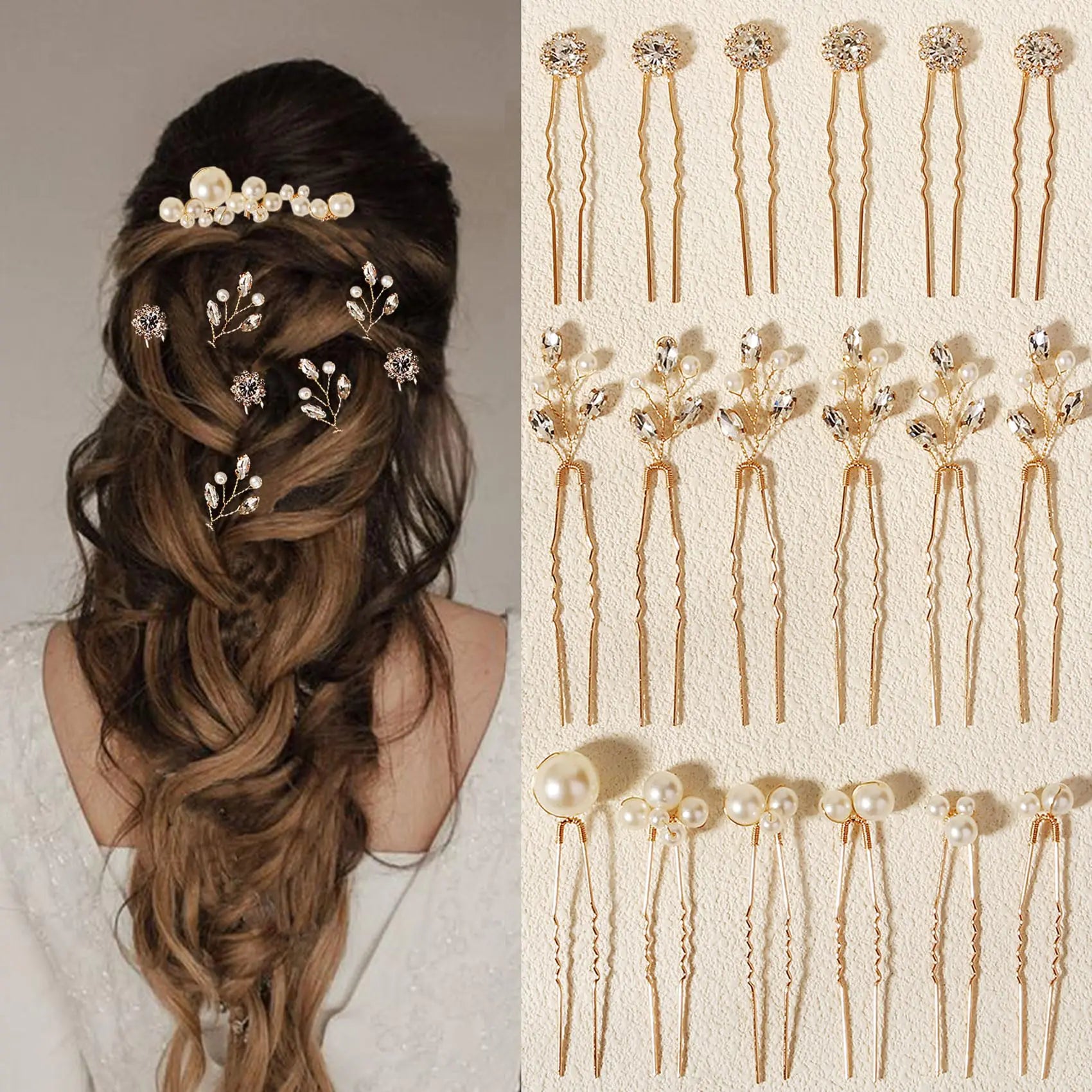 Pearl Crystal Bridal Hair Pins