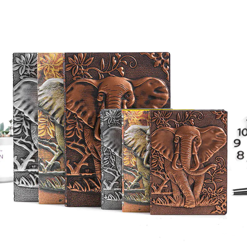 Vintage Embossed Leather Notebook Diary