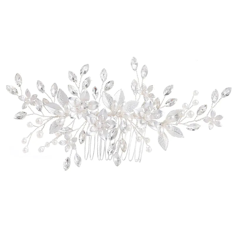 Handmade Rhinestone Bridal Comb - Gold or Silver