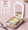LED Makeup Storage Box with Adjustable Mirror (One Set)