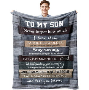 To My Son Flannel Blanket – From Mom or Dad