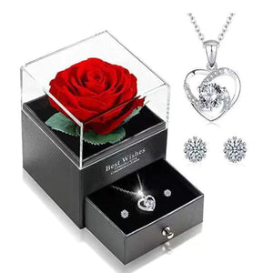Sterling Silver Heart Jewelry Set - Necklace and Earrings