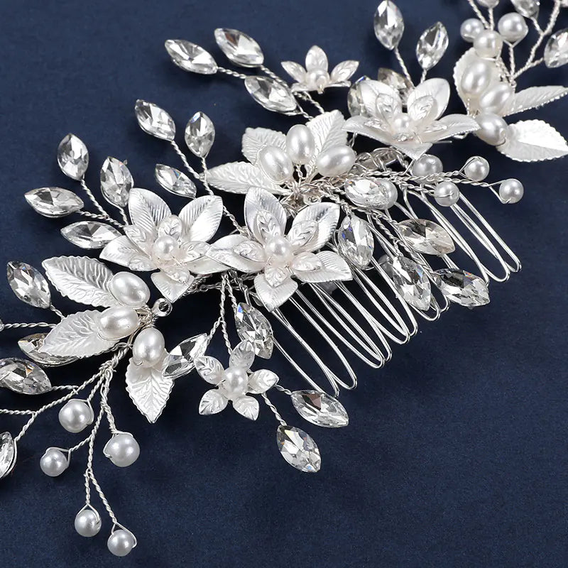 Handmade Rhinestone Bridal Comb - Gold or Silver