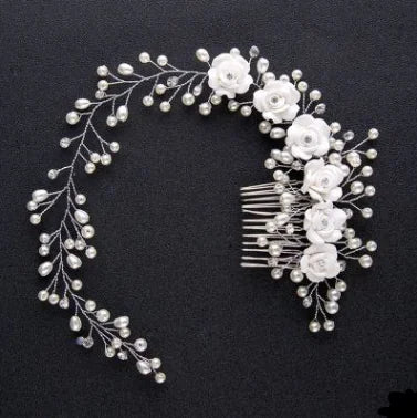 Pearl Flower Bridal Comb
