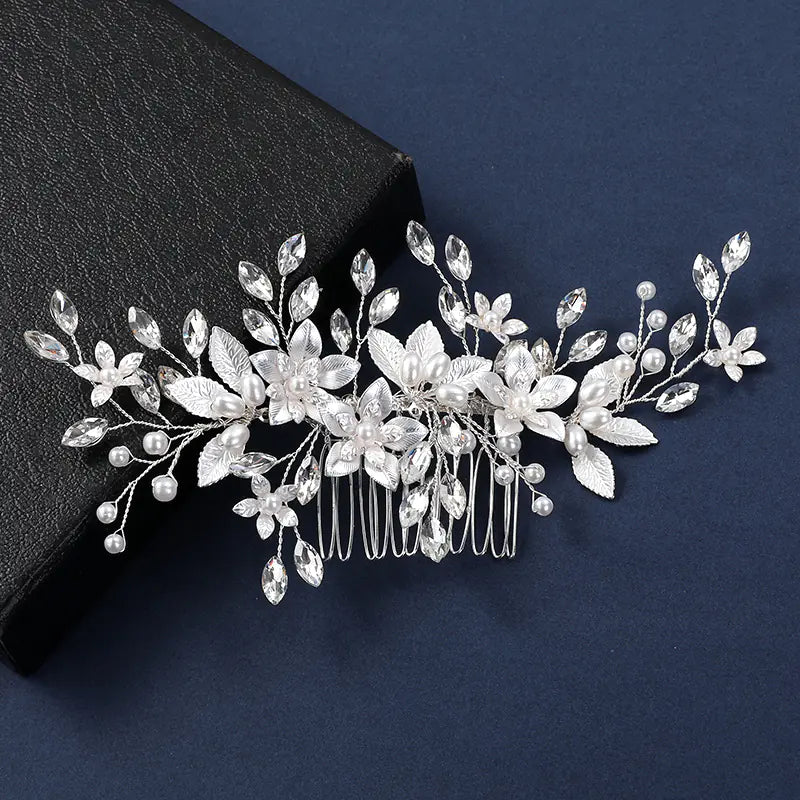 Handmade Rhinestone Bridal Comb - Gold or Silver